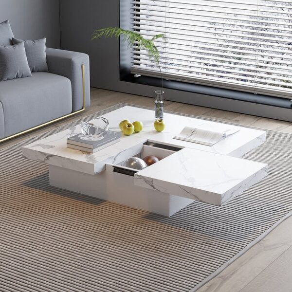 "Square Shape Wooden Storage Cabinet with Marble Top and Stainless Steel Base" "Luxury Wooden Storage Cabinet with Marble and Stainless Accents"